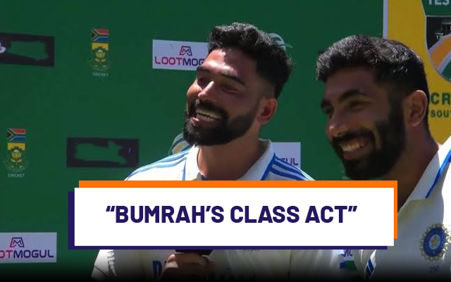 Watch Jasprit Bumrahs Selflessness Wins Hearts As Siraj Credits Him