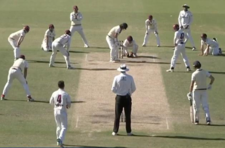 Bizarre field placements, strange tactics; Sheffield Shield game between Queensland and Victoria saw everything