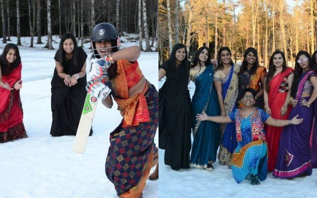  Pictures of women playing cricket in Saree win internet: Watch