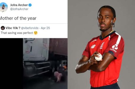 Watch: Jofra Archer reacts to an old video of a mother saving her child