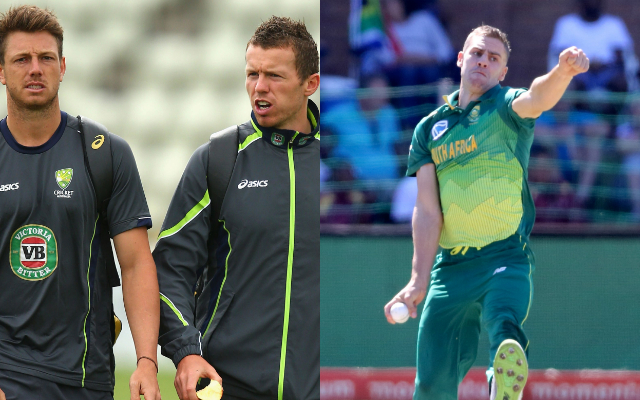 Peter Siddle, Anrich Nortje, and James Pattinson