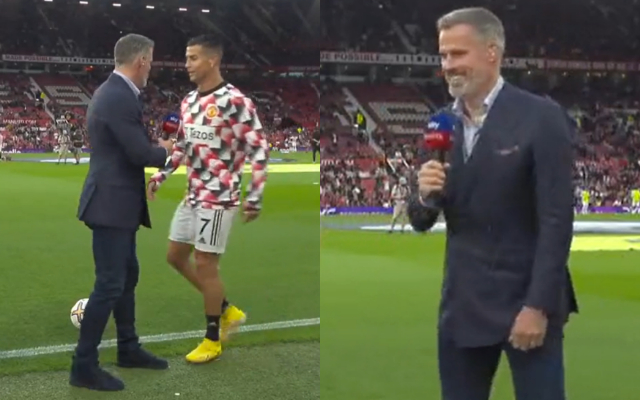  Watch: Cristiano Ronaldo Snubs Jamie Carragher While He Was Looking For A Handshake, Video Goes Viral