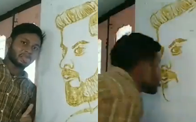  Watch: A Fan From Andhra Pradesh Draws A Beautiful Portrait Of Virat Kohli With His Tongue, Video Goes Viral