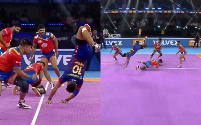  Watch: Dabang Delhi skipper Naveen Kumar’s acrobatic raid against UP Yoddhas makes crowd go wild