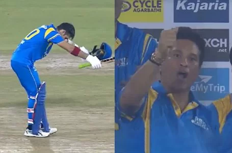 Watch- Sachin Tendulkar’s epic reaction after Naman Ojha bows down to the cricketing great