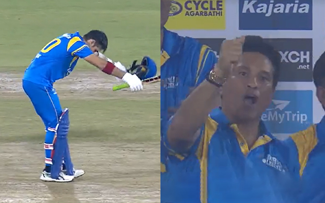  Watch- Sachin Tendulkar’s epic reaction after Naman Ojha bows down to the cricketing great