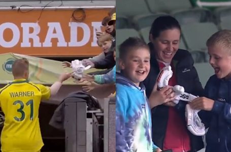 Watch: David Warner gives away his batting gloves to fans while heading back to pavilion