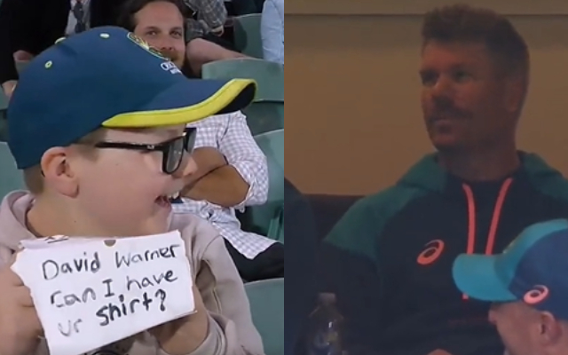  Watch: Young fan in crowd asks David Warner for his shirt, latter’s response will melt hearts