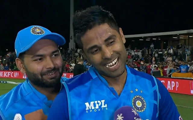  Watch: Rishabh Pant hugs Suryakumar Yadav after latter’s second T20I hundred