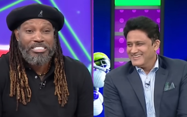  Watch: Chris Gayle hilariously pulls Anil Kumble’s leg, latter’s reaction is absolute gold