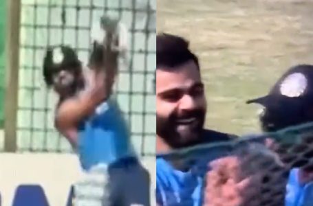 Watch: Virat Kohli shares a laugh with Axar Patel after smashing him for massive six