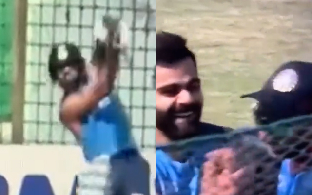  Watch: Virat Kohli shares a laugh with Axar Patel after smashing him for massive six