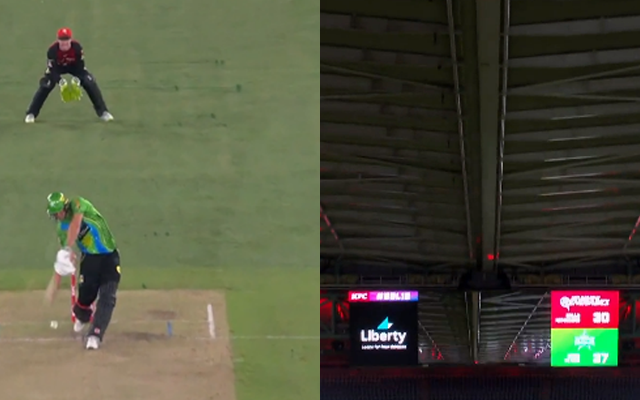  Watch: Bizarre Scenes as Beau Webster hits the stadium roof and Umpire signals six during a BBL game