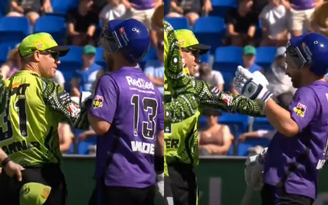  Watch: David Warner loses cool, gets into a heated battle with Mathew Wade during Big Bash League encounter