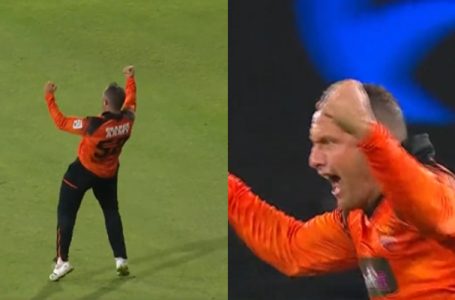 Watch: Roelof van der Merwe takes stunning catch of his own bowling during SA20 2023