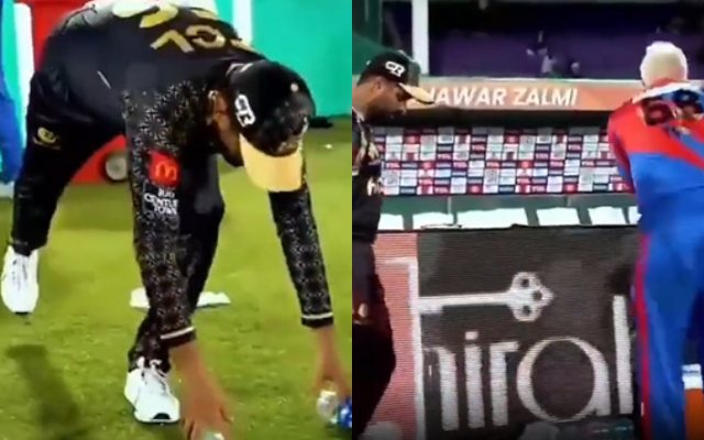  Watch: Babar Azam-led Peshawar Zalmi and Karachi Kings clean up stadium after PSL 8 encounter