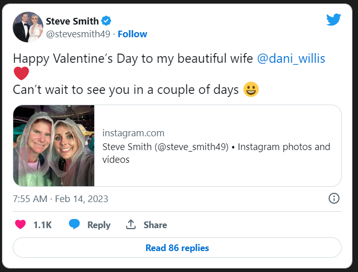 Steve Smith's Tweet