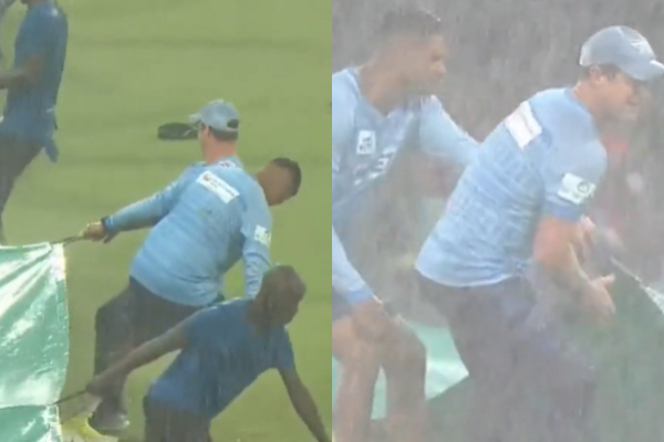  Watch: Durban Super Giants fielding coach Jonty Rhodes helps groundsmen to put covers during the game against Sunrisers Eastern Cape