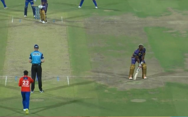  WATCH: Andre Russell spotted shadow batting facing wrong side when Kuldeep Yadav was on hattrick against KKR in IPL 2023