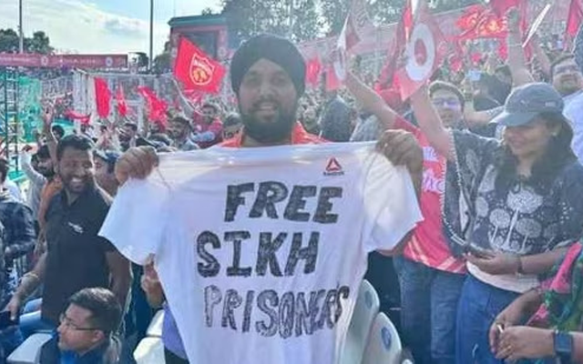  Fan gets detained for holding ‘Free Sikh prisoners’ T-shirt during Indian T20 League match
