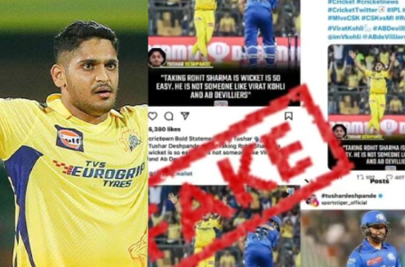 ‘Welcome to PR era’ – Tushar Deshpande gives clarification after his fake quote about Rohit Sharma goes viral post CSK’s win over MI