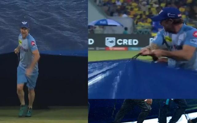  – Watch: Jonty Rhodes help groundsmen to cover the ground as LSG vs CSK clash washed off due to rain