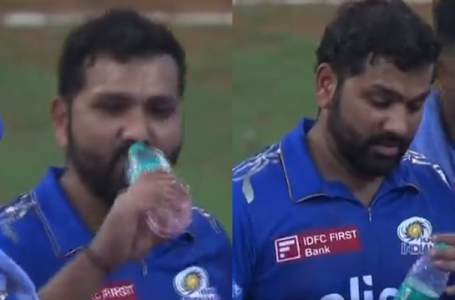 Watch: India skipper Rohit Sharma has brain fade moment as he drinks water with bottle cap on