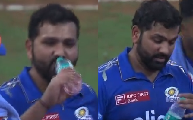  Watch: India skipper Rohit Sharma has brain fade moment as he drinks water with bottle cap on