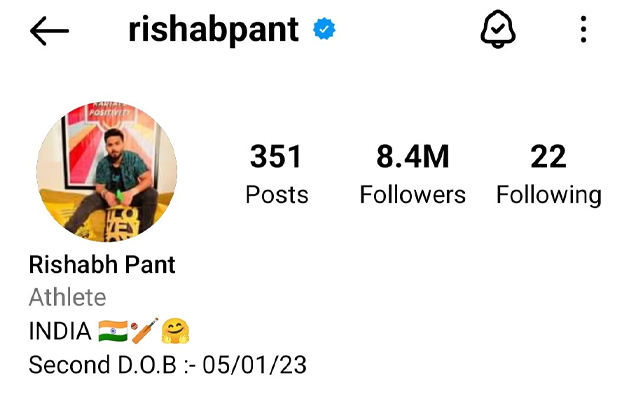  ‘Pant bhai hai toh cutie’ – Fans react to Rishabh Pant adding a second date of birth to his Instagram bio