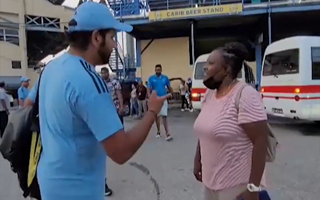  WATCH: Rohit Sharma catches up with local wind ball captain Karen in Port of Spain amid 2ns Test