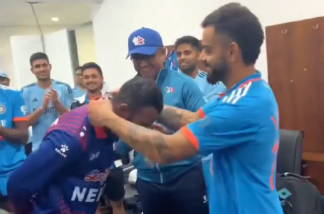 WATCH: Indian Cricket Team felicitates Nepal players in dressing room for their tough fight in Asia Cup 2023