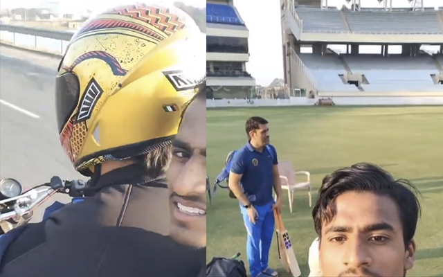  WATCH: MS Dhoni wins hearts after helping young cricketer with bike ride from his training centre