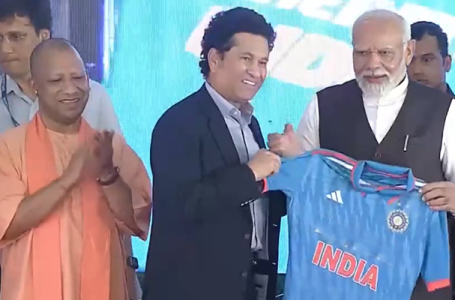 WATCH: Legendary India batter Sachin Tendulkar presents special India jersey to PM Narendra Modi in Varanasi