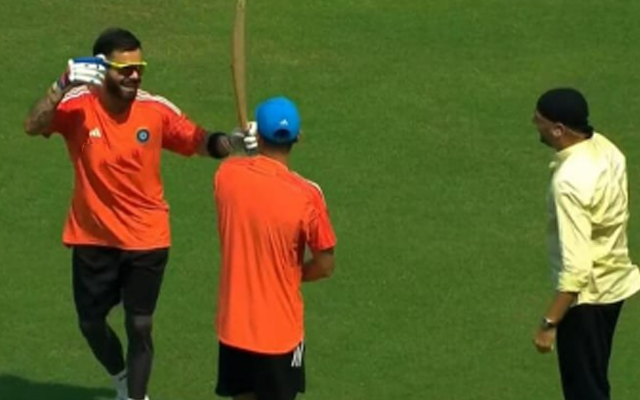  Virat Kohli showcases his dance moves in lighthearted moment with Harbhajan Singh before Sri Lanka match