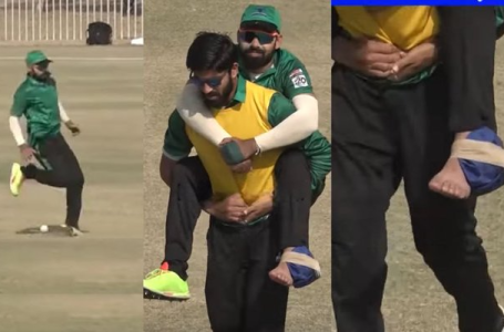 WATCH: Shadab Khan gets carried off by teammate in unusual way