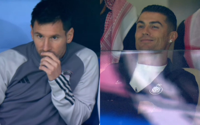  WATCH: Cristiano Ronaldo smiles as he watches worried Lionel Messi on big screen
